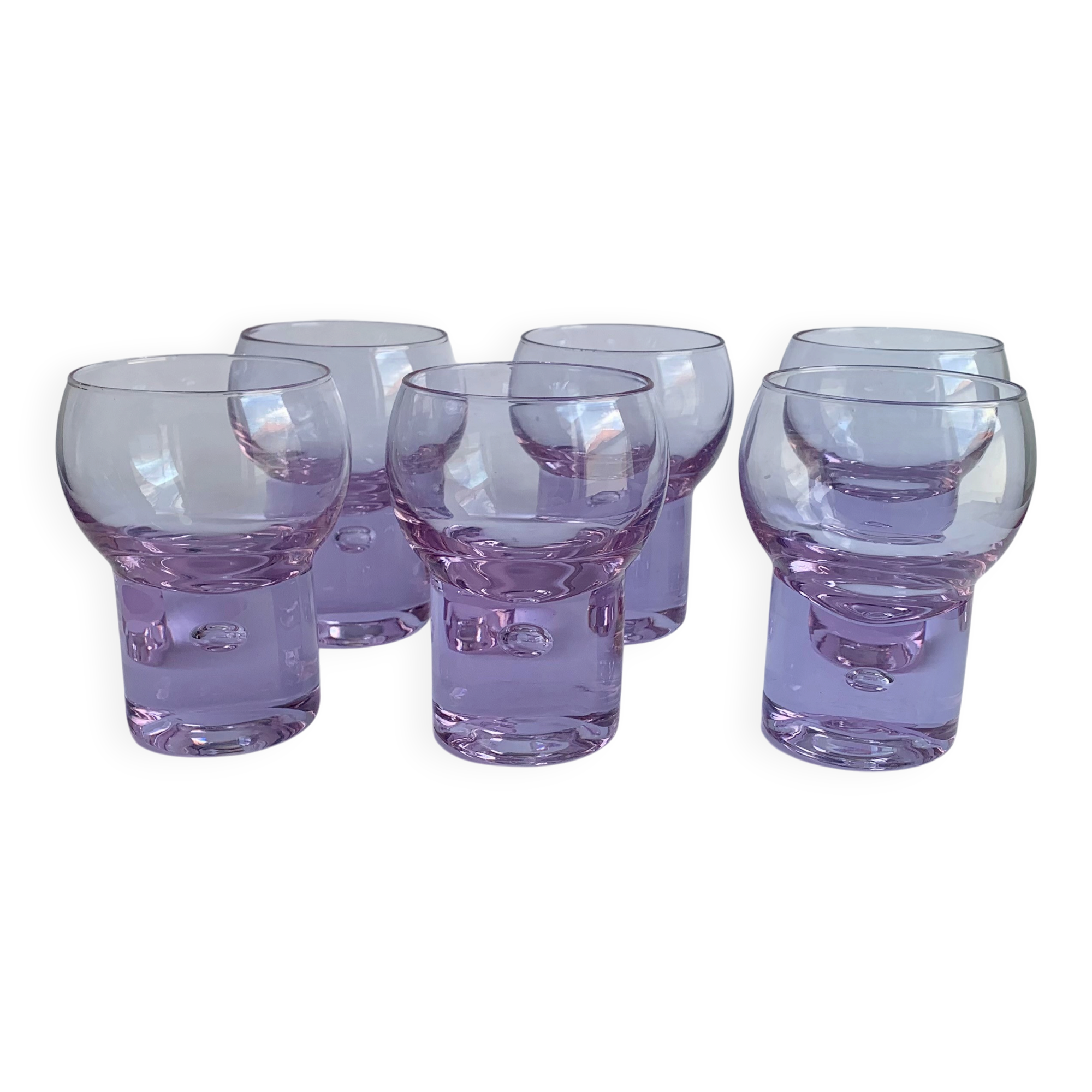Set of 6 Alexandrit glasses designed by Sergio Asti for Arnolfo di Cambio,