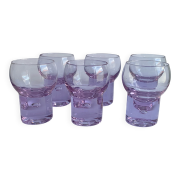 Ensemble de 6 verres Alexandrit conçus par Sergio Asti pour Arnolfo di Cambio,