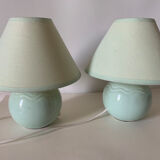 Pair of vintage water green lamps