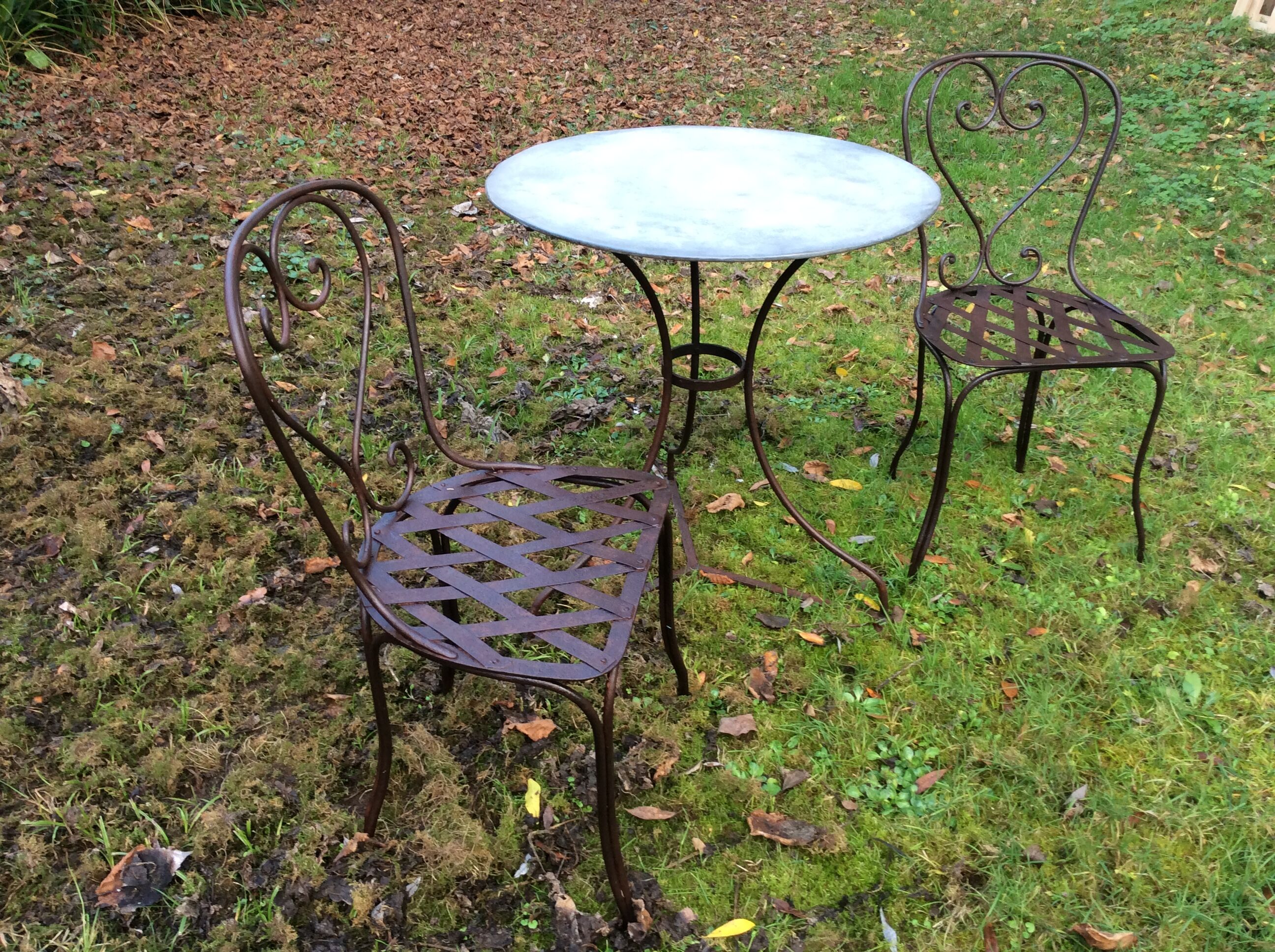 Garden chairs, wrought iron