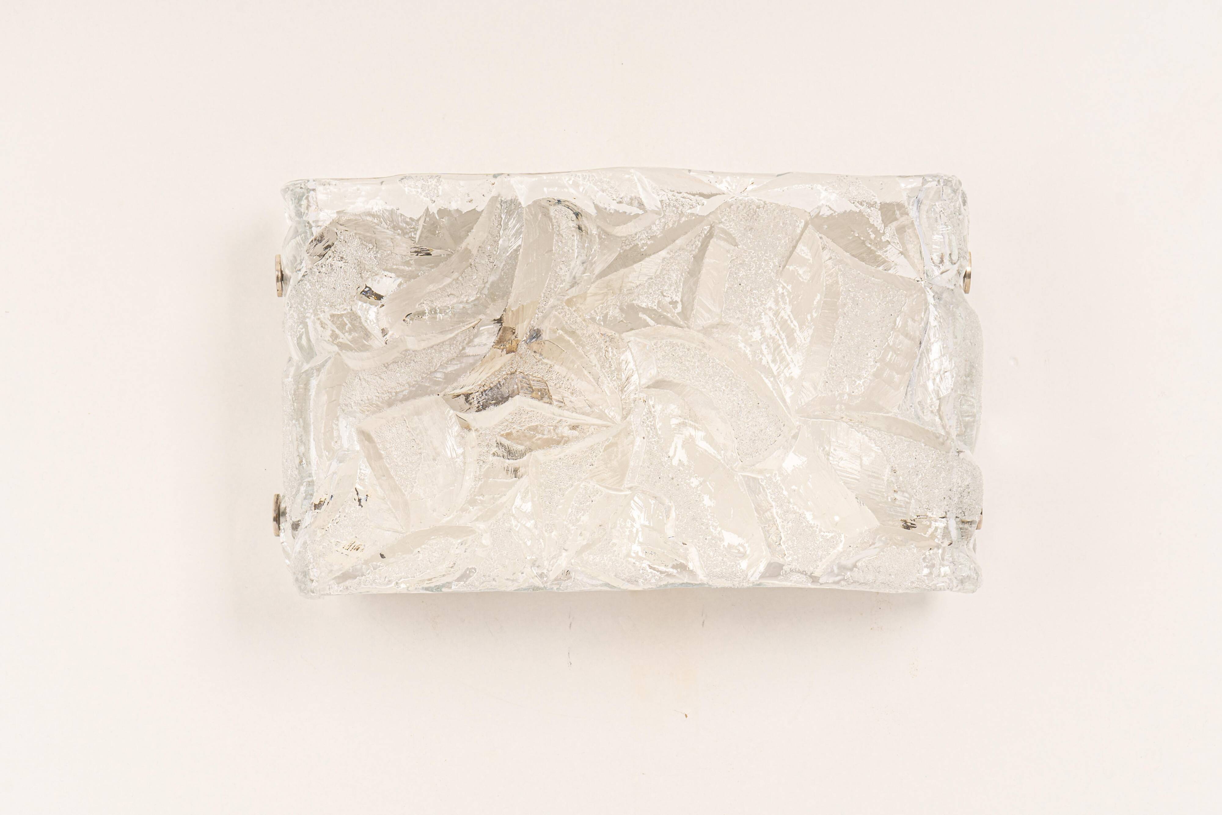 Pair of Murano glass wall sconces by Kaiser, Germany, 1970s.