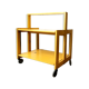 Rolling table / italian folding dessert by Ciatti in yellow laqué wood around 1970