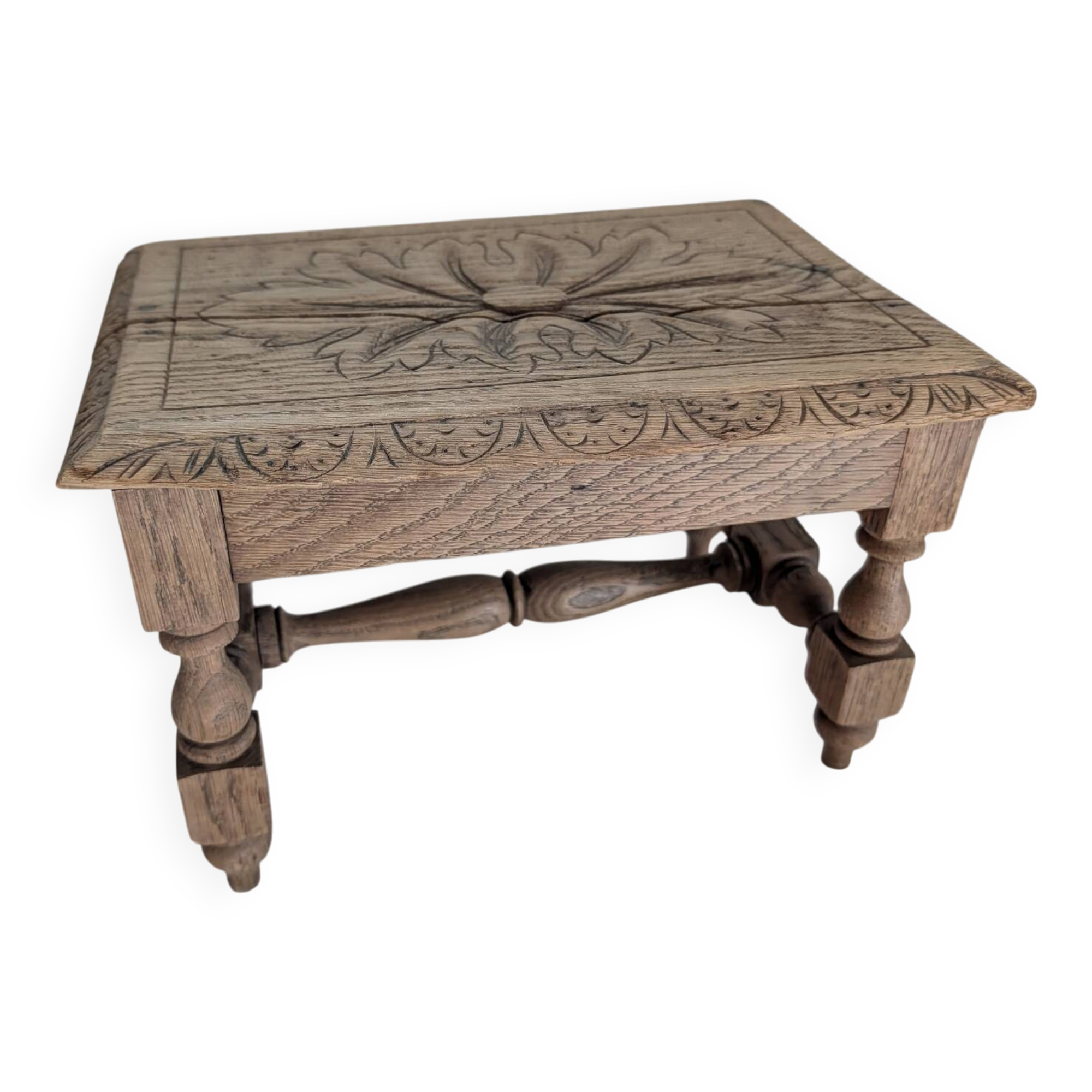 Small carved oak bench