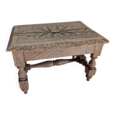 Small carved oak bench