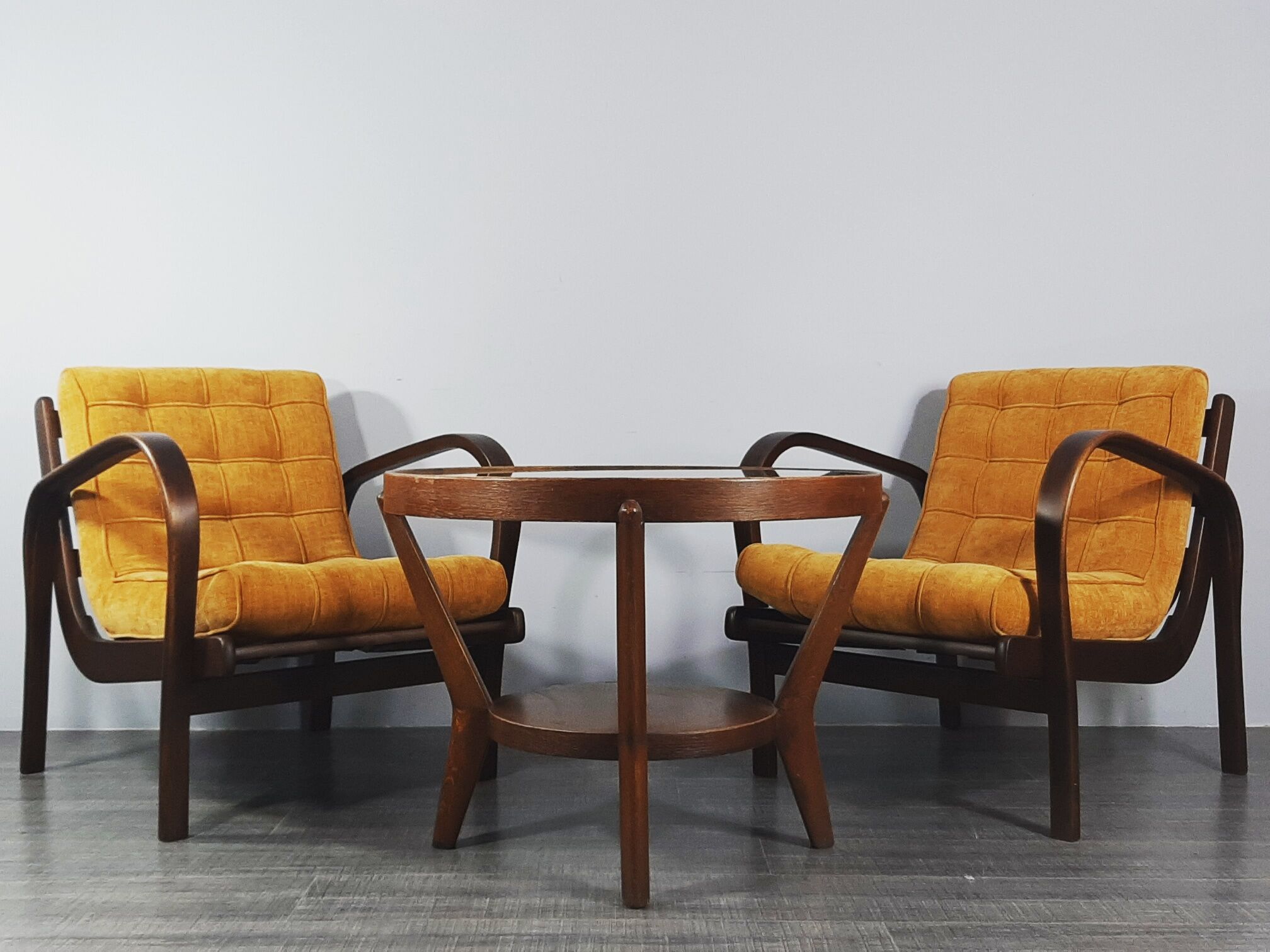 Paire de fauteuils Kropacek & Kozelka modernisme Tchèque 1947
