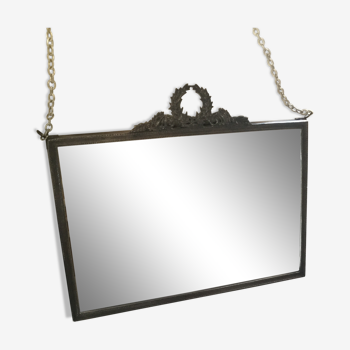 Miroir laiton avec chainette 29x25cm