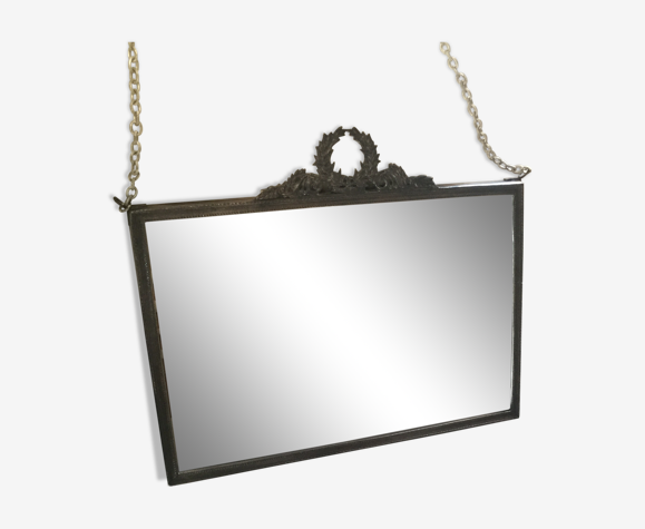 Miroir laiton avec chainette 29x25cm