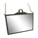 Small brass mirror with chain 29x25cm