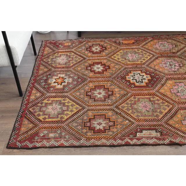 Vintage Turkish Oushak Handmade Wool & Cotton Brown Area Rug 164x288