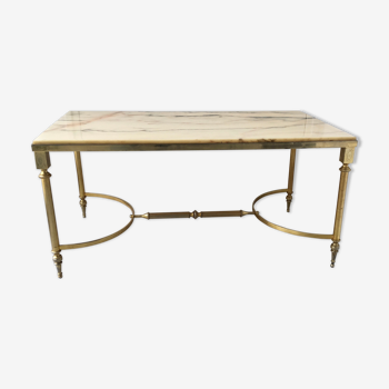 Neoclassical marble and brass coffee table - 1960
