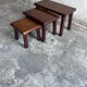 Set of three brutalist nesting tables, 1970s.