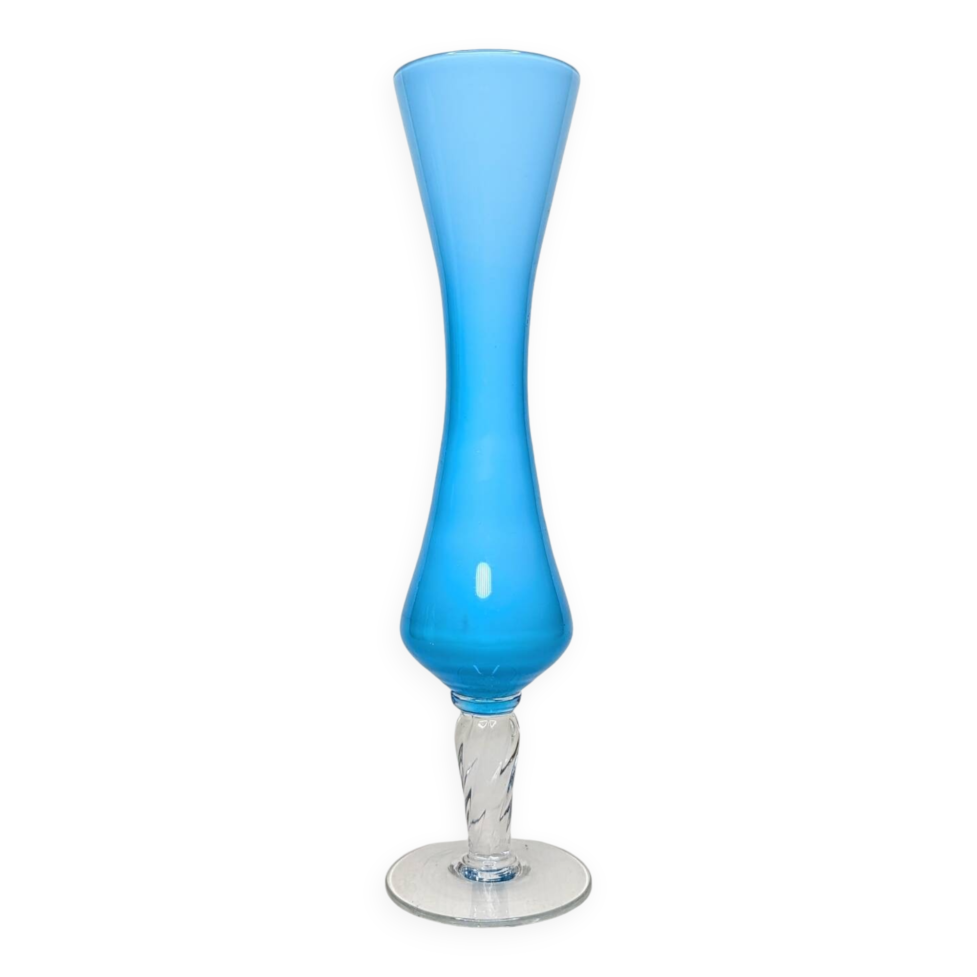 Vintage light blue and white opaline soliflore vase