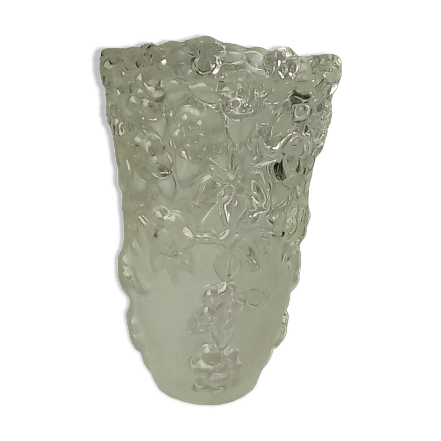 Lalique style frosted glass vase