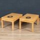 Une paire de tables d'appoint en bois laqué belge et en agate par willy daro c.1970