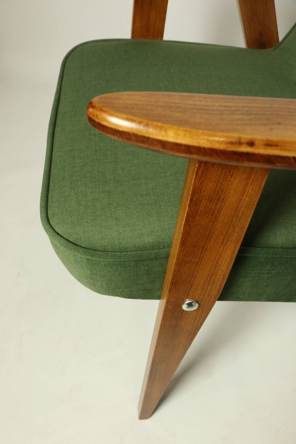 Fauteuil vintage en velours d'herbe verte chaise en bois salon