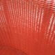 Armchair basket red vintage style frame metal seat wicker rattan scoubidou