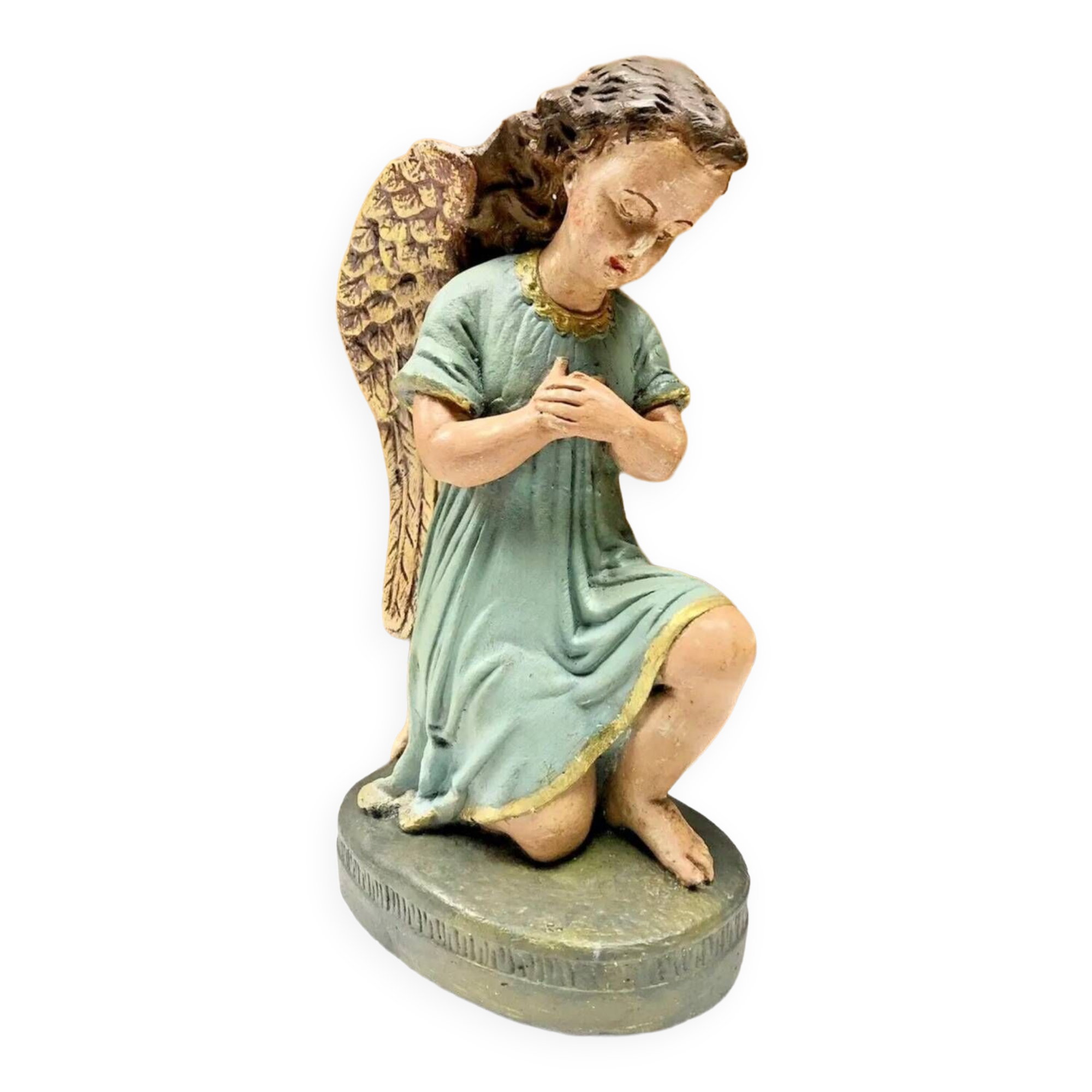 Altar angel statue 26.5 cm plaster santon church nativity scene