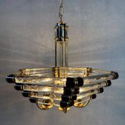 Vintage Bakalowits & Sohne black/gold hexagon chandelier