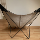 Vintage butterfly armchair with real leather