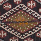 Ancient Turkish Anatolian Tribal Kilim, Geometric Organic Wool Kilim Rug