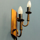 Two-arm copper wall lamp