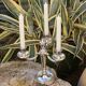 Pair of chandeliers model beads silver metal Christofle