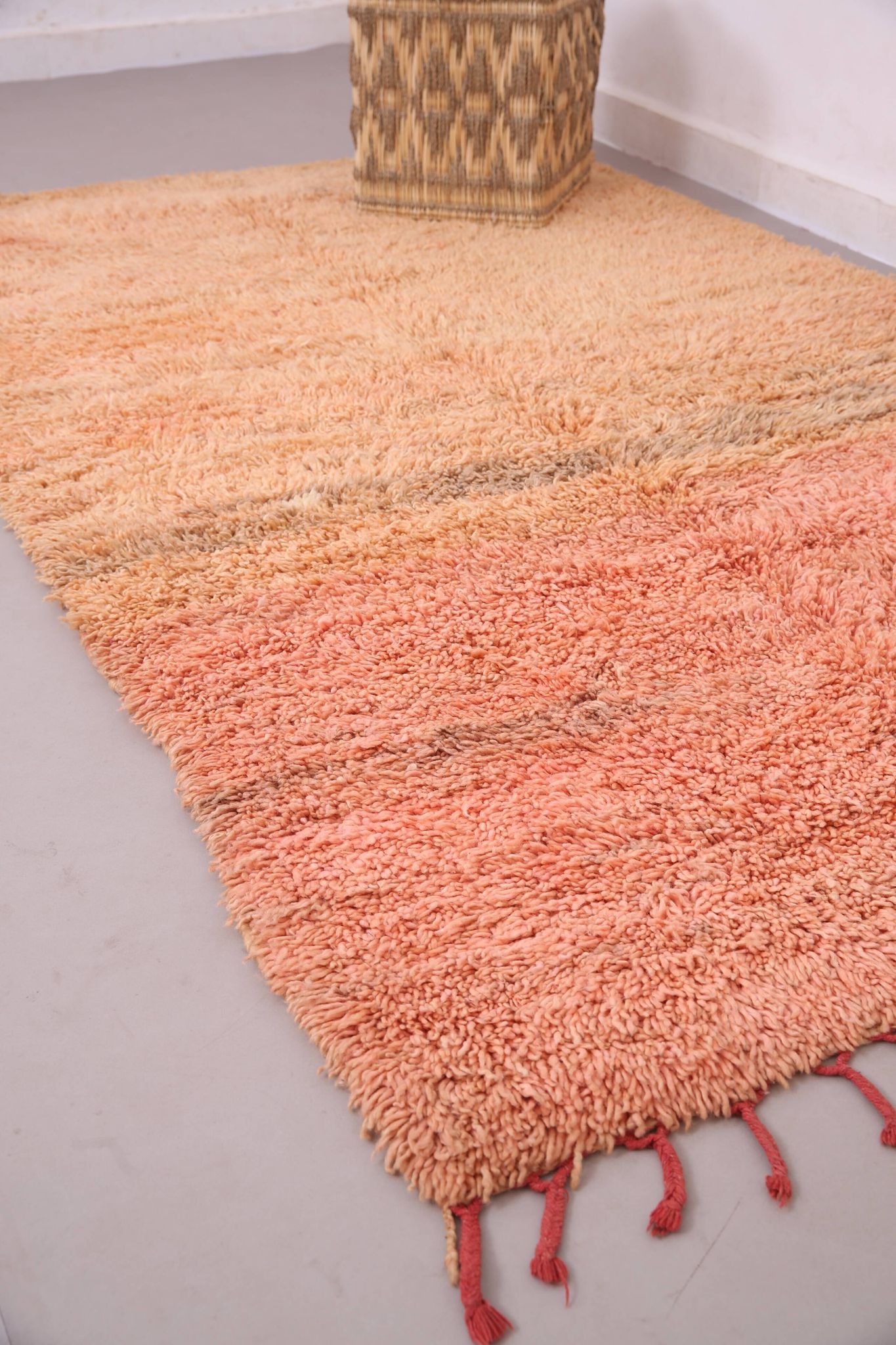 Peach Vintage Handmade Wool Rug 153 x 252 cm - Berber Rug - Old Morocco Rug