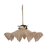 Old pink glass pendant lamp