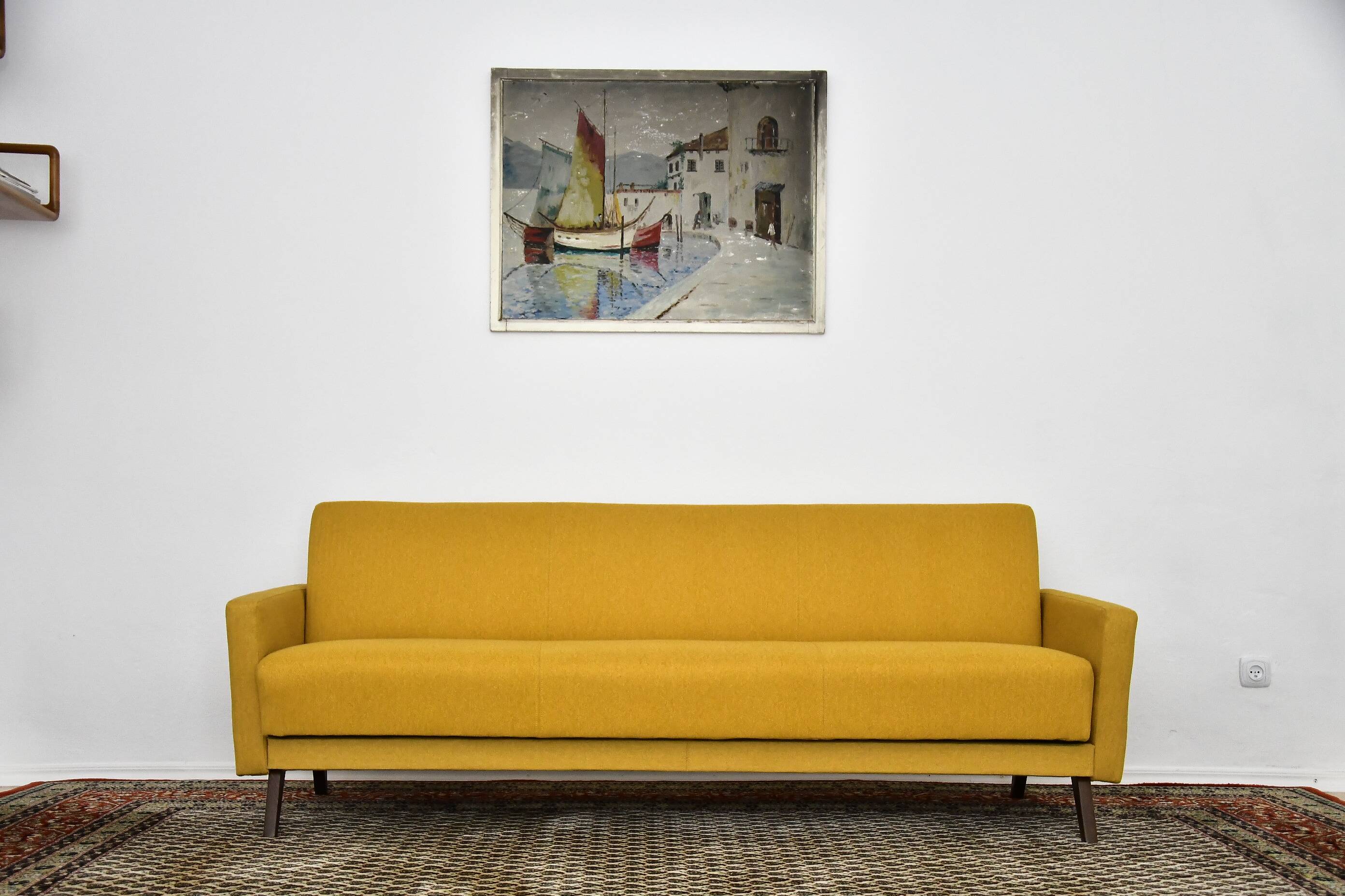 Yellow Folding sofa, daybed, 1960s