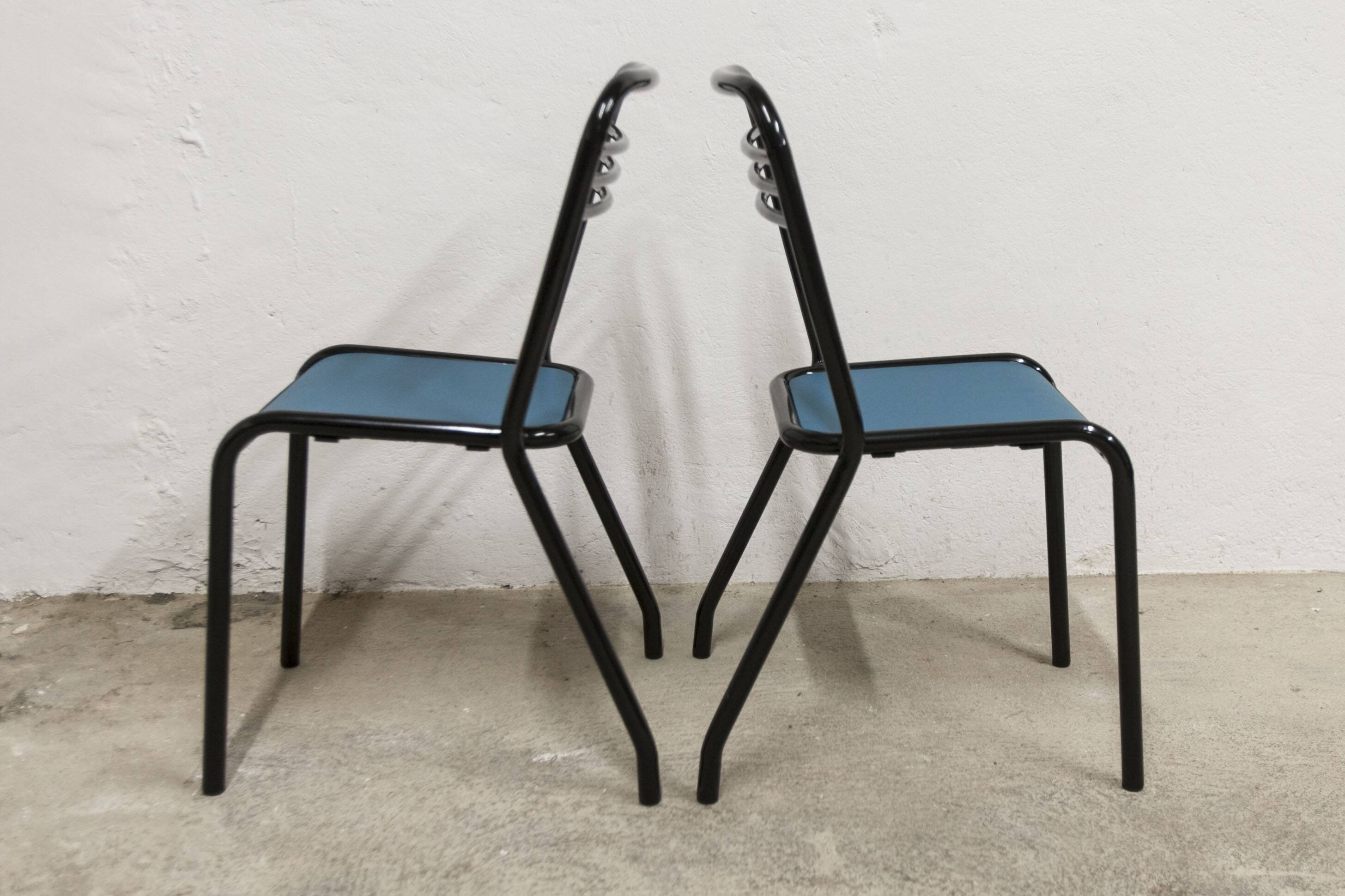 Pair of restored Jean Pauchard Tolix chairs, 1960s