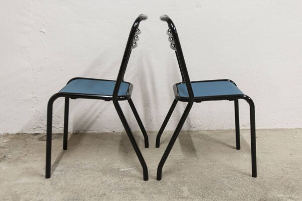 Paire de chaises de Jean Pauchard Tolix 1960 restaurées