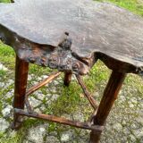 Coffee table log Elm burl? brutalist work 60s 70s