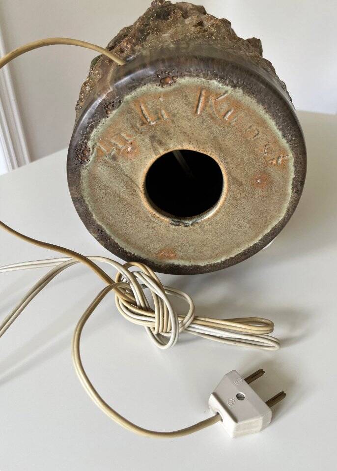 Table lamp by Judi Kunst, denmark, brutalist studio ceramic, 1960s