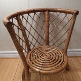 Vintage gold rattan armchair