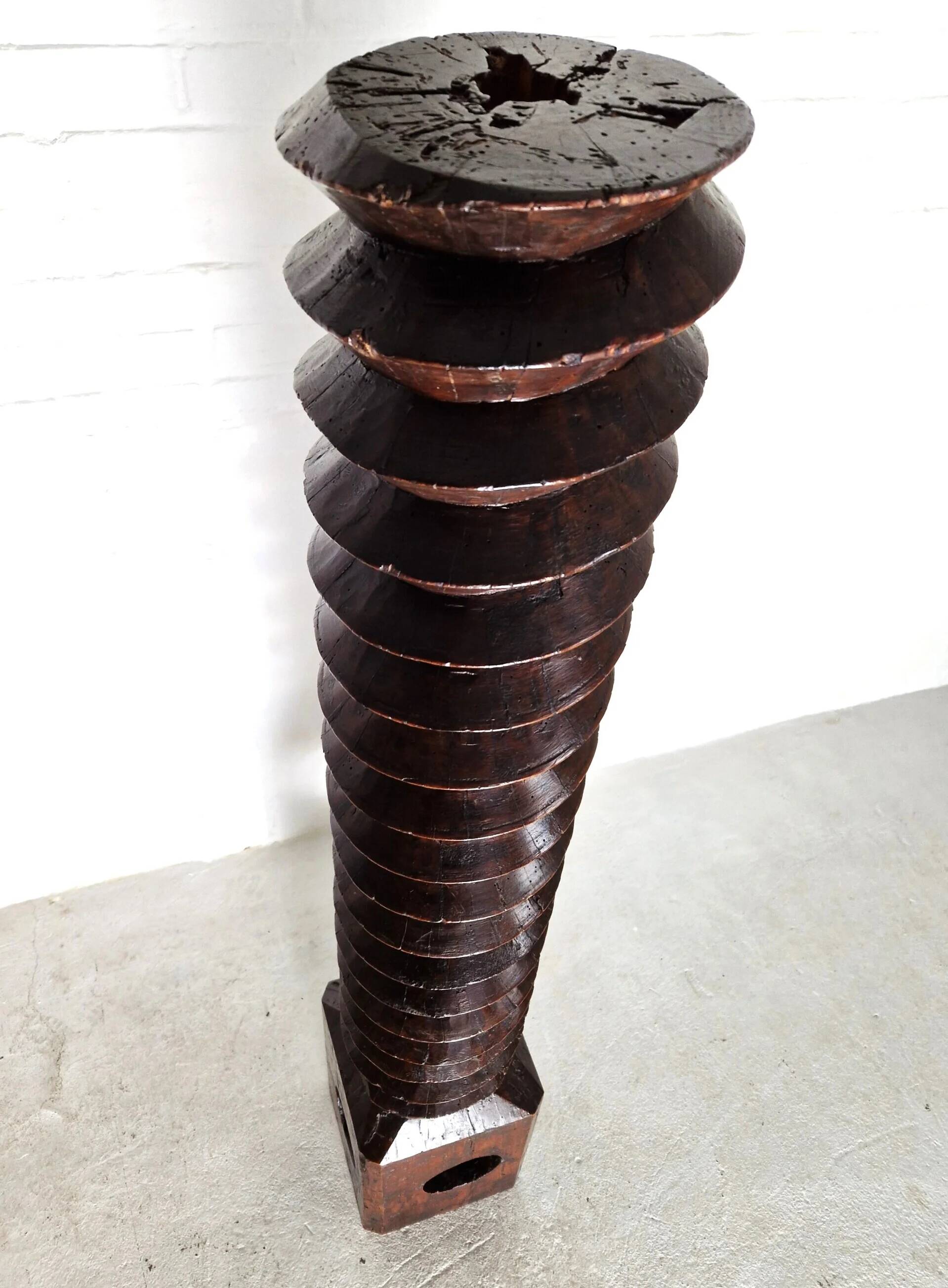 Sculptural antique wine press, France 19th century