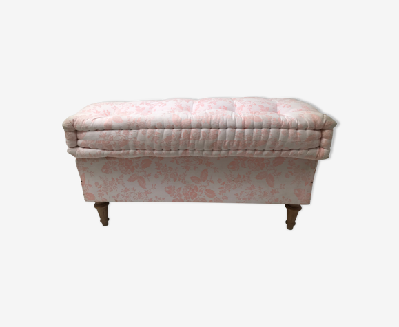 Banquette bout de lit en tissu vintage