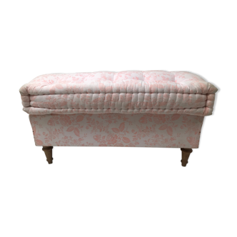 Vintage fabric bench end bed