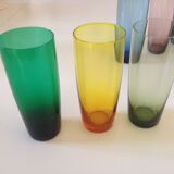 Suite of six colored glasses