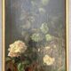 Painted panel of a still life in oil 90 x 27 cm