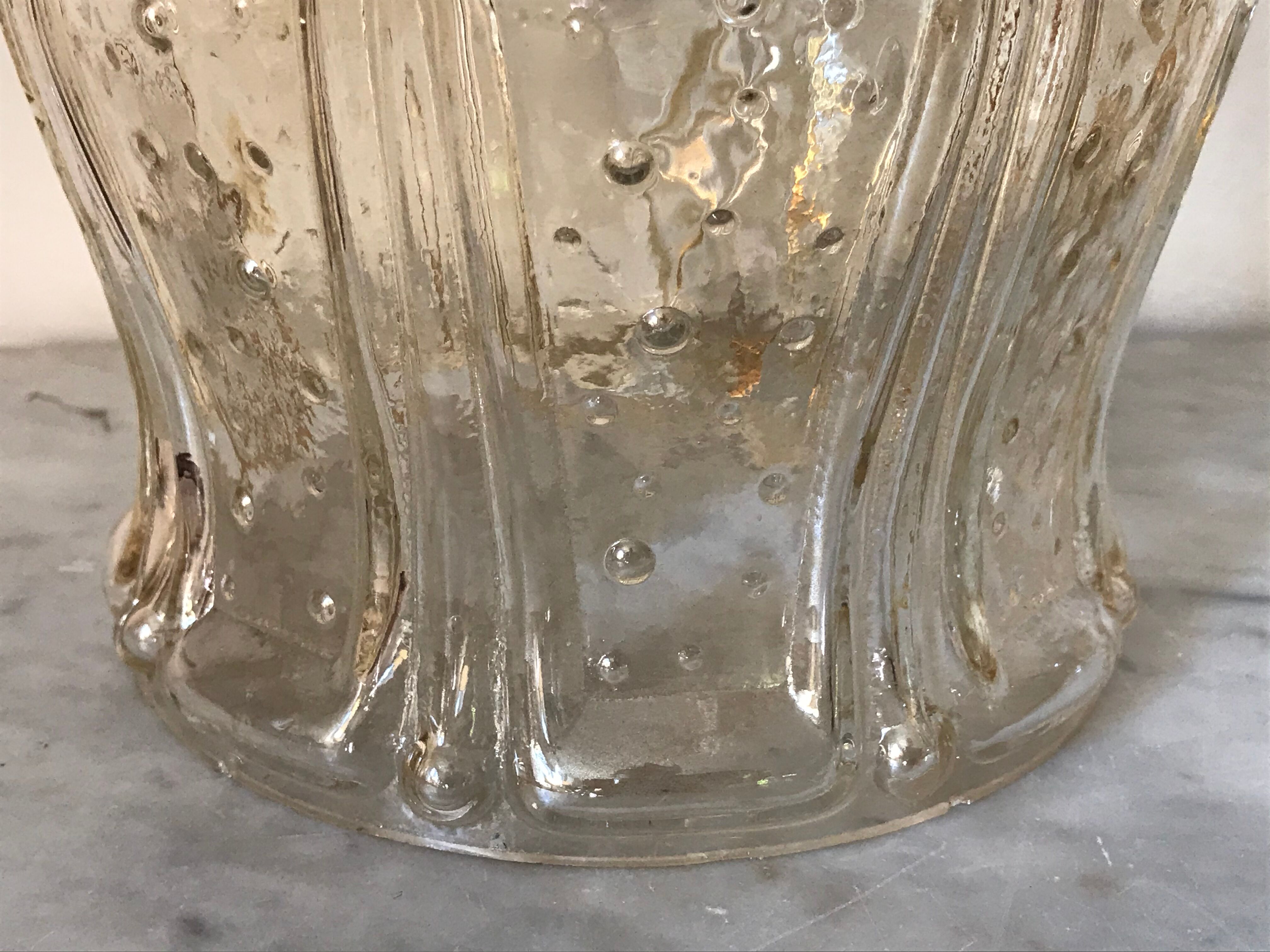 Vintage glass tulip hanging lamp