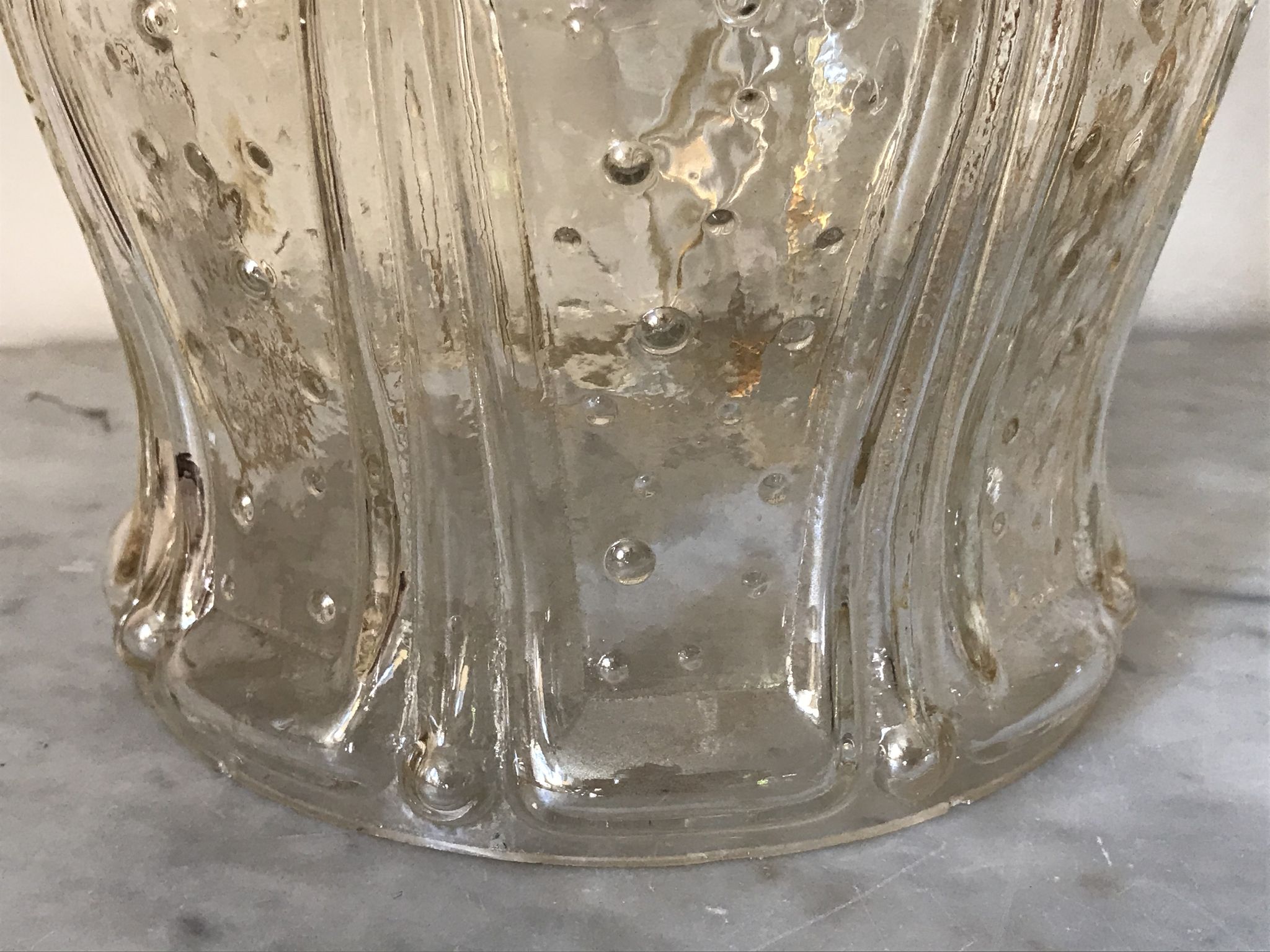 Vintage glass tulip hanging lamp