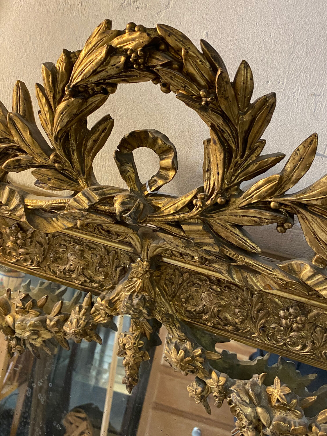 Large mirror Louis XVI old gold 87x142cm