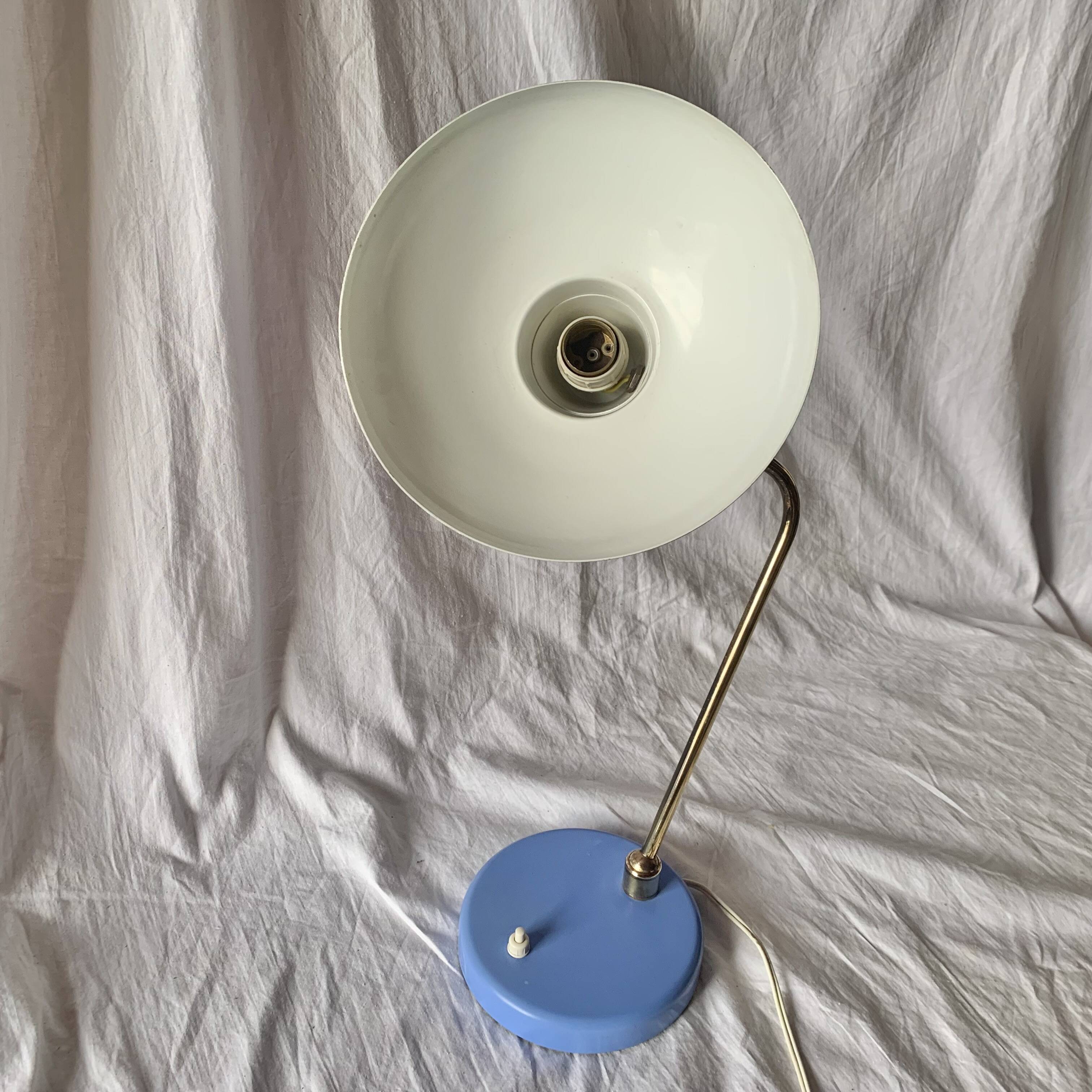 Lampe en métal bleu, 1960