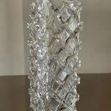 Vintage vase in molded glass and glass paste