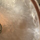 Vintage suspension in frosted pink glass with pearl pendants.