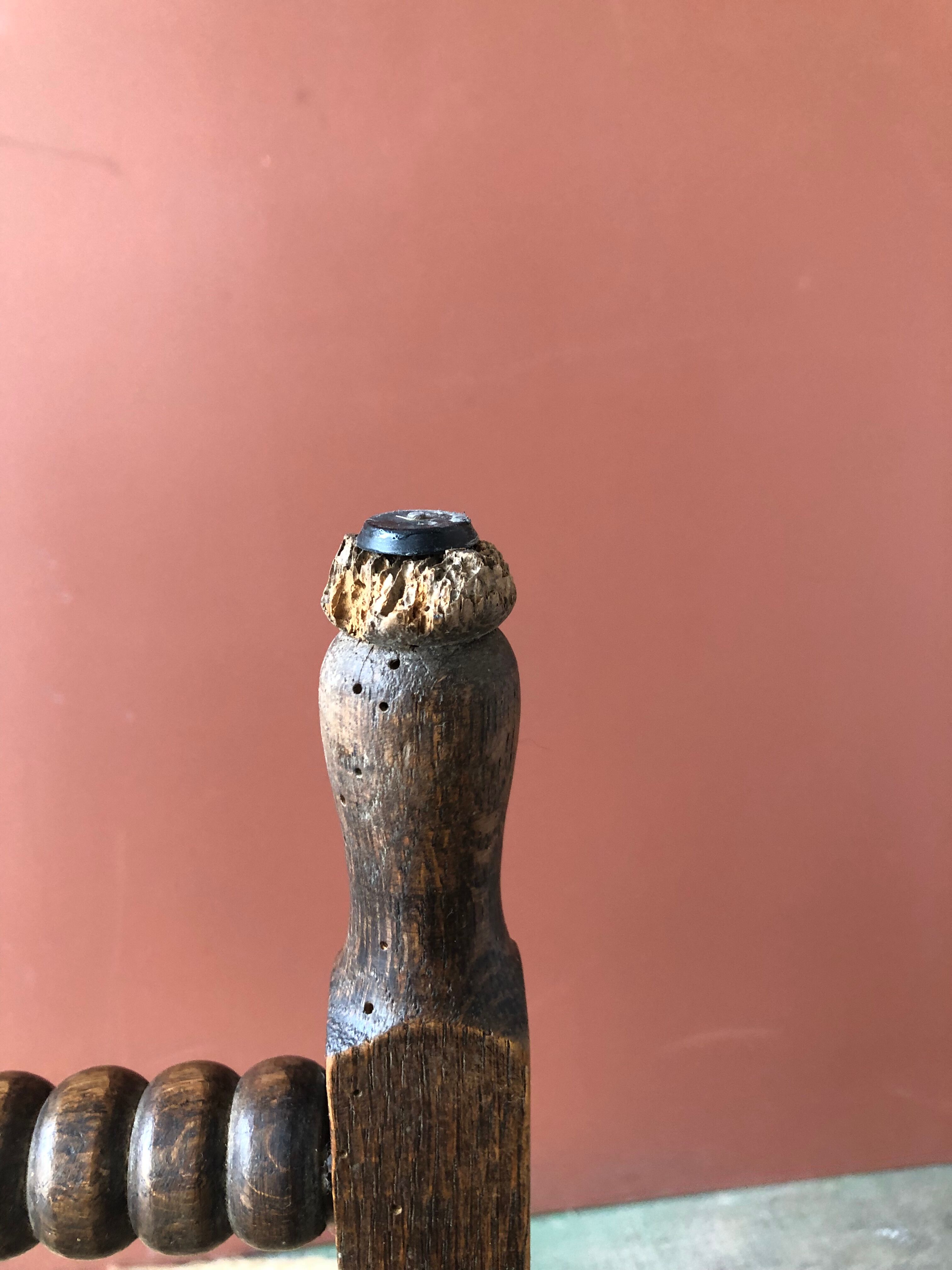 Side table in turned wood