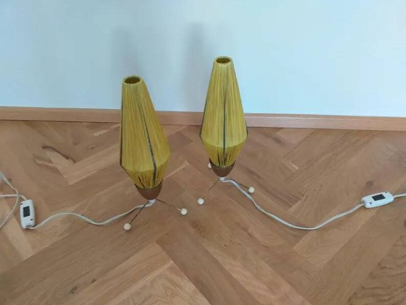 Pair of Rare Midcentury Table Lamps Rocket, 1960s