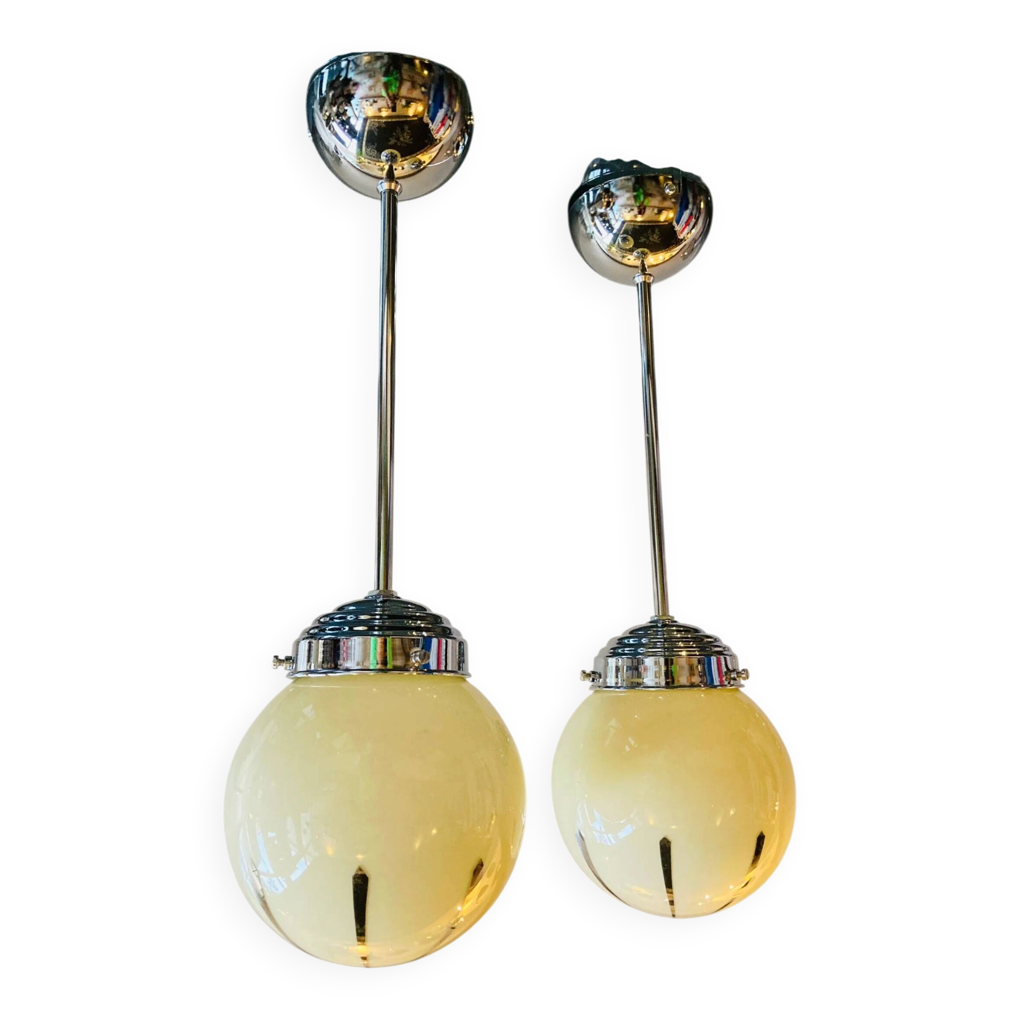 Art deco pendant lamp set, 1930s