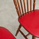 Lot de 3 chaises bois et skaï rougeTacoma par Baumann 1960