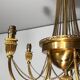 Neoclassical style brass chandelier decorated with pearl garlands